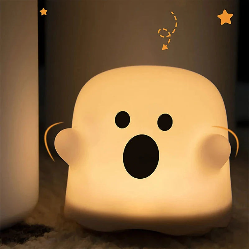 A cozy silicone night light with a touch sensor, perfect for bedside or any room in the home