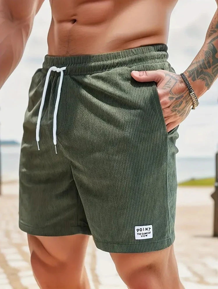 Comfortable and stylish corduroy drawstring shorts in various colors for summer wear