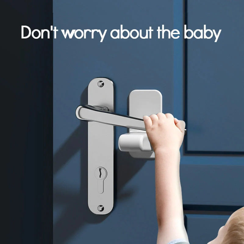 ABS child and pet safety door lever lock in apple white