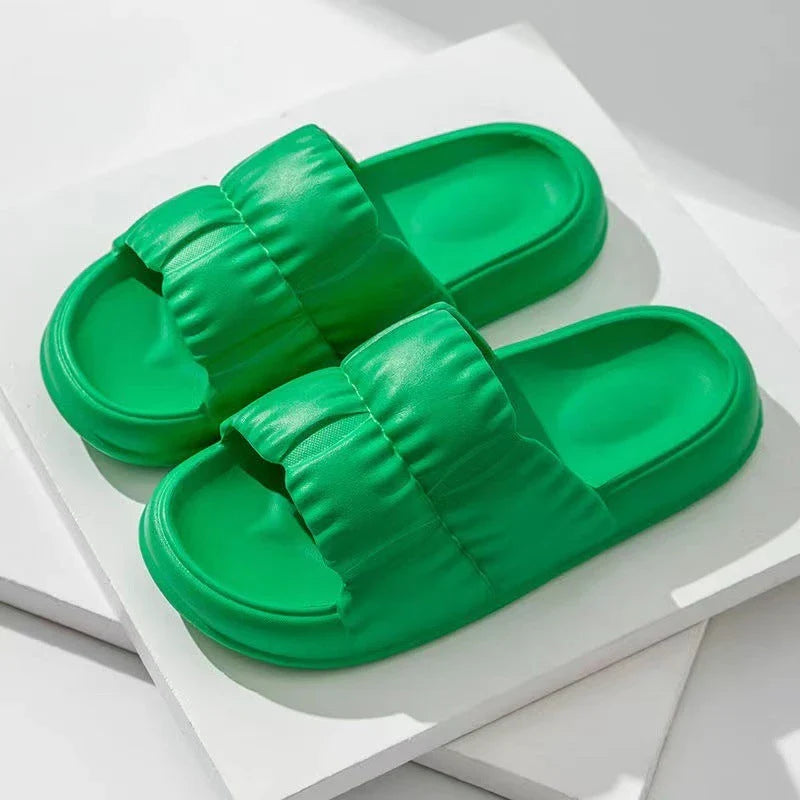 Plush Comfort Bathroom Slides in various vibrant colors, featuring soft EVA soles and water-resistant design