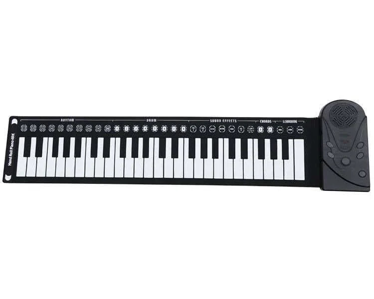 Portable 88-key digital roll-up piano with built-in speakers, rhythms, and sound effects for musical exploration