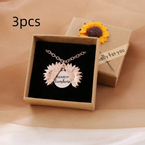 Radiant sunflower necklace with adjustable length and modern design