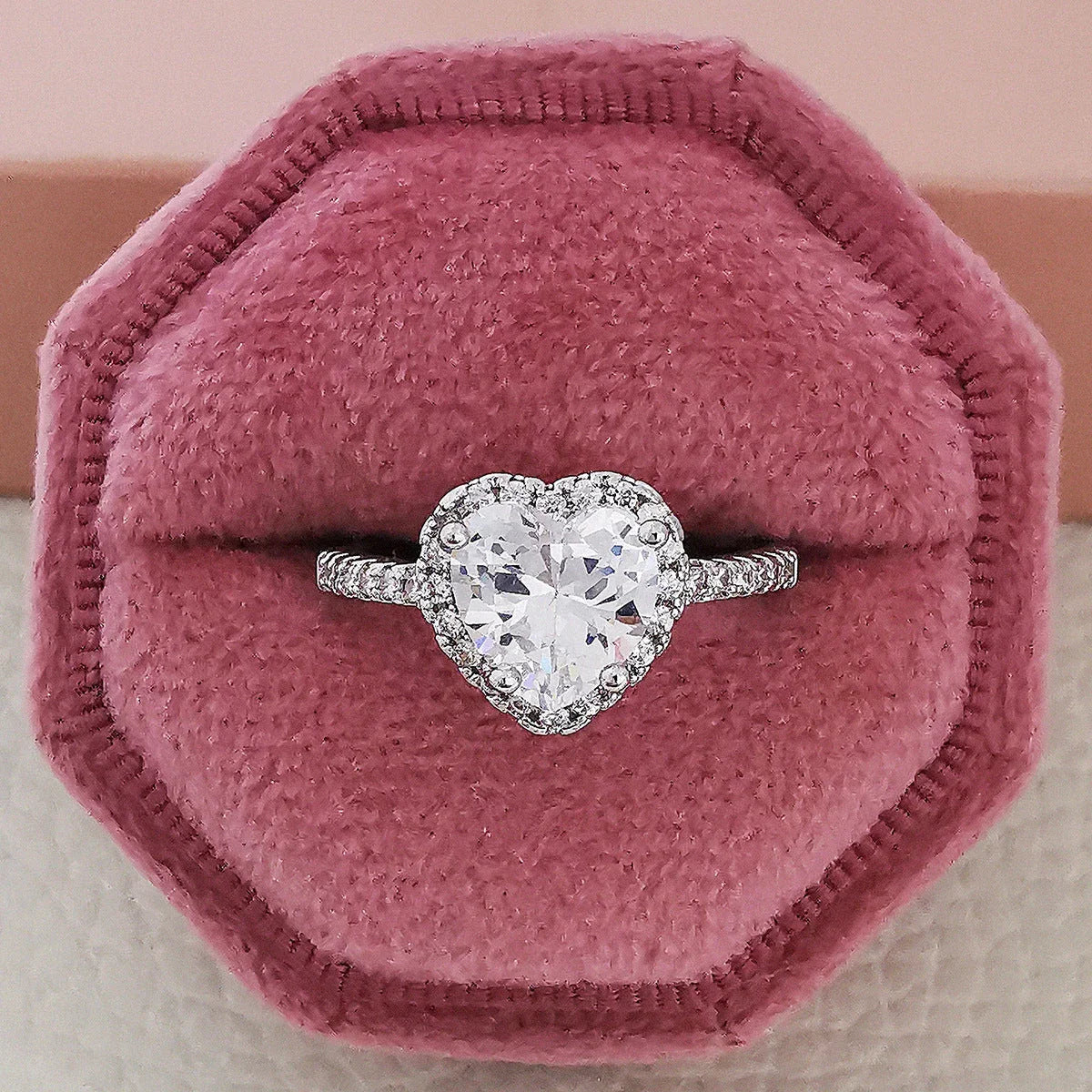 Dazzling multicolor cubic zirconia rings with a sleek geometric design and premium copper construction