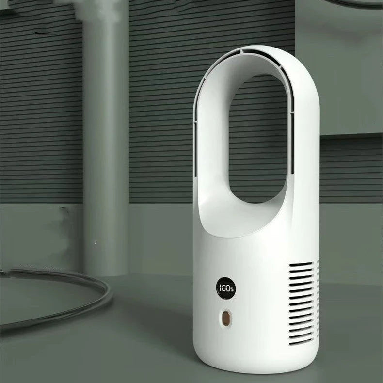 Powerful bladeless fan with sleek design and quiet operation for efficient cooling