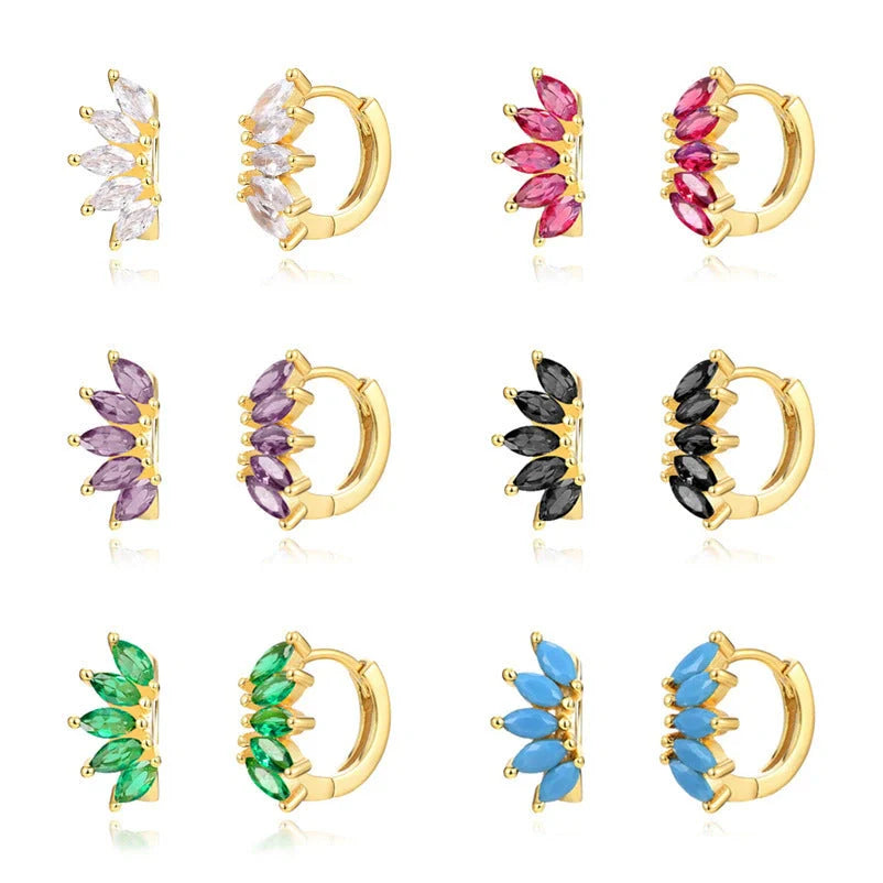 Elegant British-inspired Horse Eye Stone Earrings with a mesmerising symmetrical design and premium precious stones