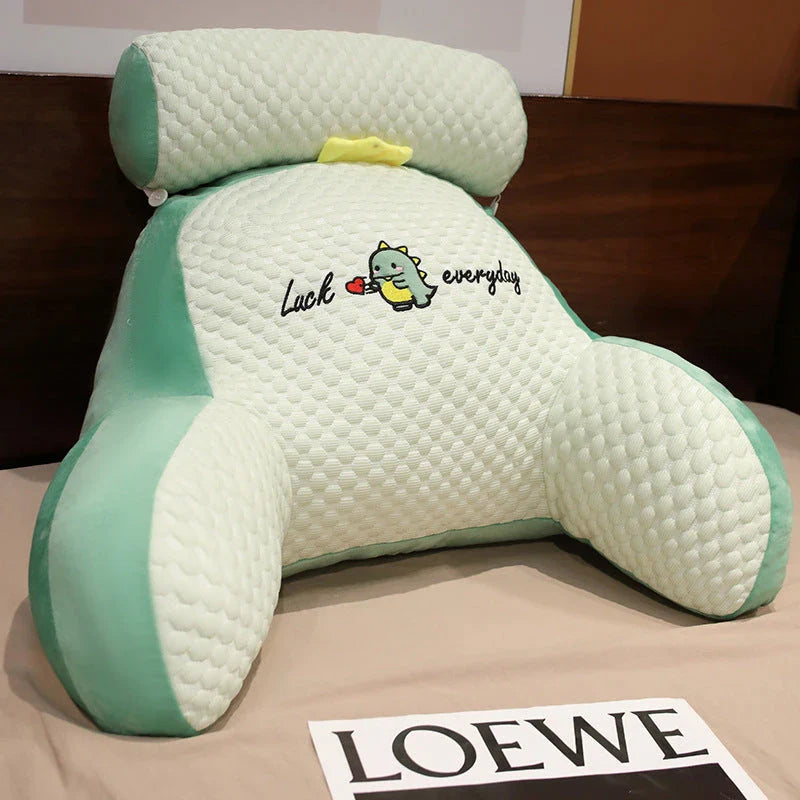 Plush lumbar cushion with ergonomic design for comfortable back and neck support on sofa, chair, and bed
