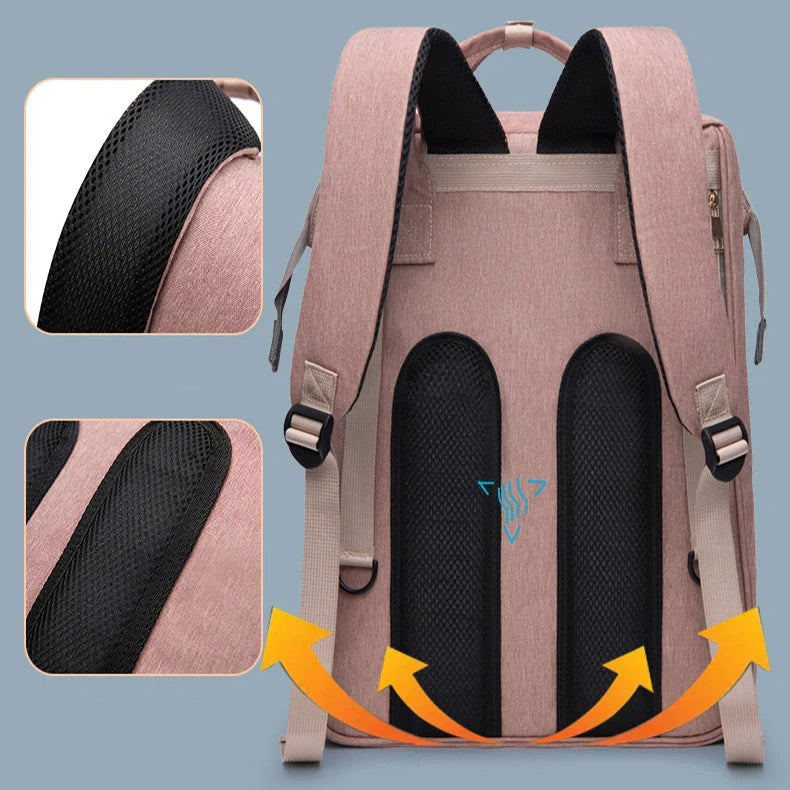New Mummy Baby Crib Backpack with insulated milk storage compartment and large capacity