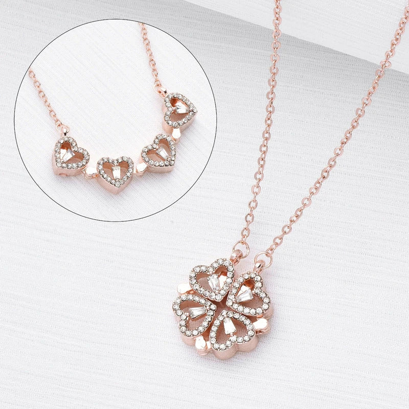 Exquisite four-leaf clover titanium steel necklace with elegant charm and non-fading luster