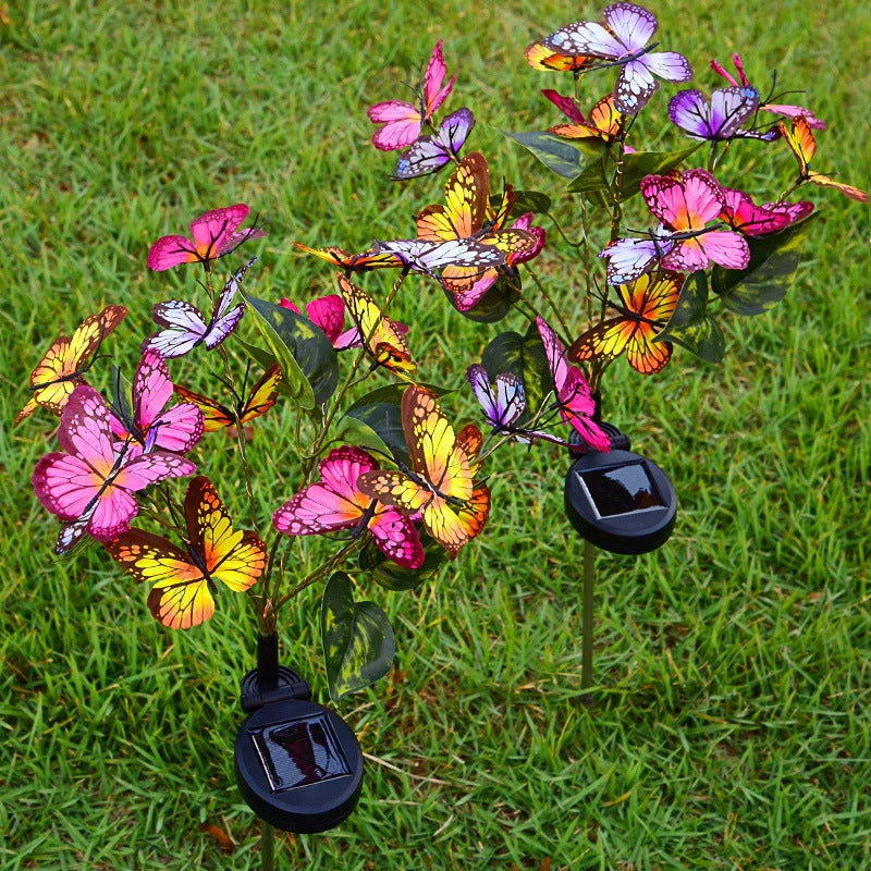 Solar Butterfly Courtyard Light LED with butterfly design for garden decoration