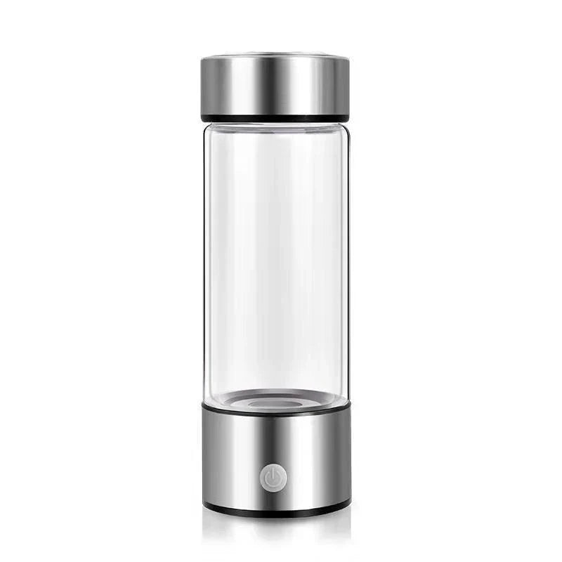 Premium Hydrogen Water Bottle with Rechargeable Generator, Borosilicate Glass, Antioxidant-Infused Water, Portable Hydration Solution