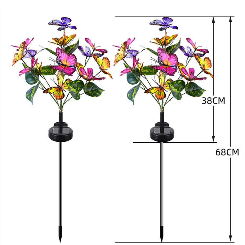 Solar Butterfly Courtyard Light LED with butterfly design for garden decoration