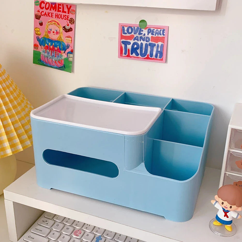 Stylish tissue box organiser with mobile phone holder in various colours for living room decor