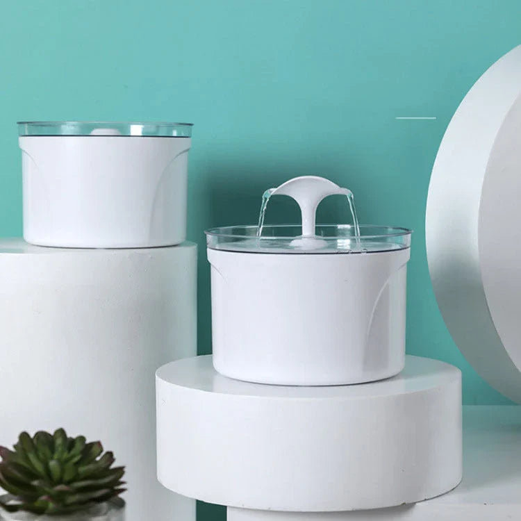 Automatic pet water fountain with stainless steel construction, LED water level display, and multi-layer filtration system