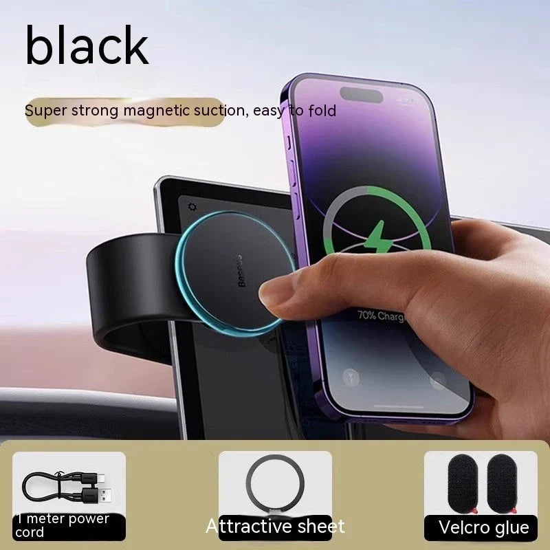 Magnetic Car Phone Mount with Wireless Charging - Adjustable, Secure Hands-Free Holder for Smartphone