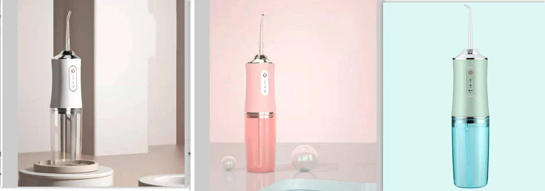 Rechargeable dental water flosser with multiple colour options and USB charging capability