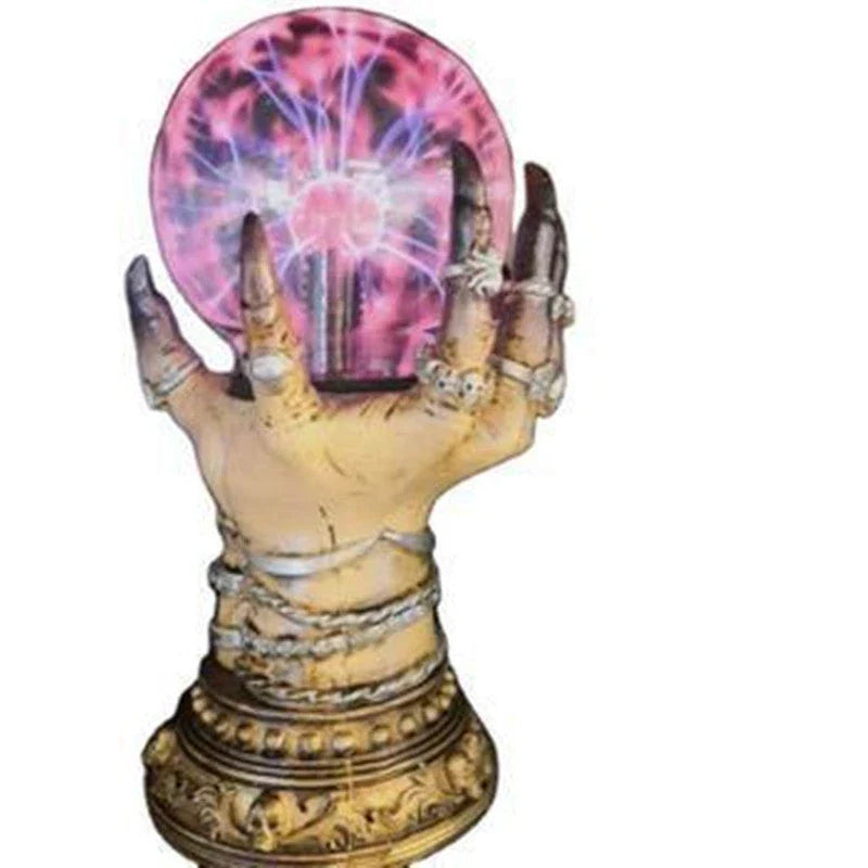 Enchanting crystal ball with swirling lightning effects and thunderous sound, perfect for adding magical ambiance to any event or home decor
