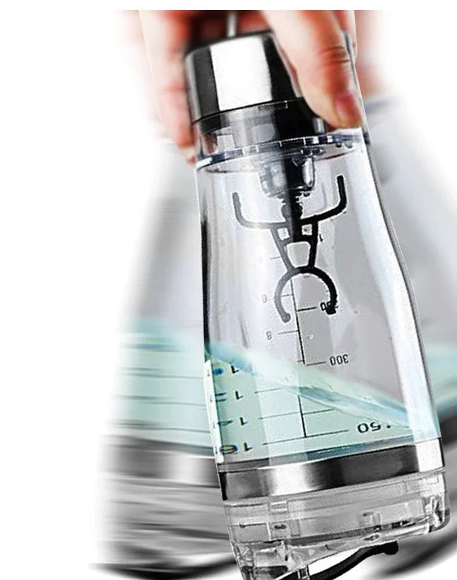 Cordless USB powered protein shake mixer cup with sleek white design and large 600ml capacity