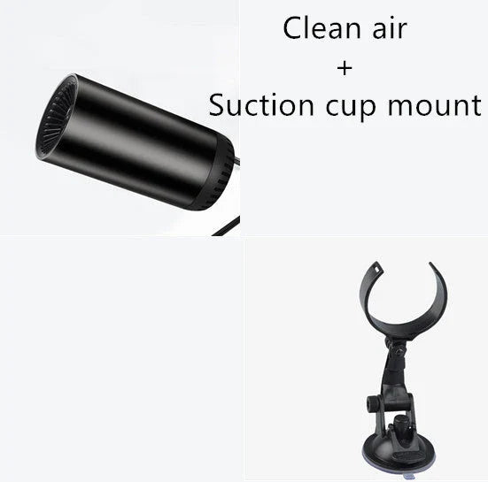 Compact car heater with adjustable airflow and heating/cooling functionality for year-round in-car comfort