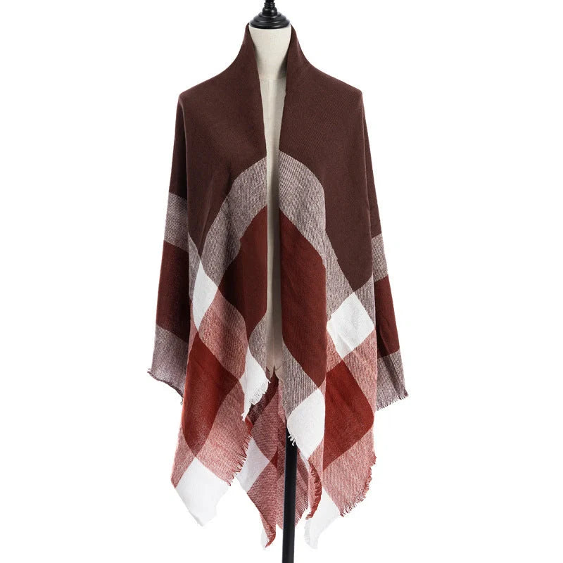 Luxury plus-sized double-sided cashmere-like scarf shawl in various colors