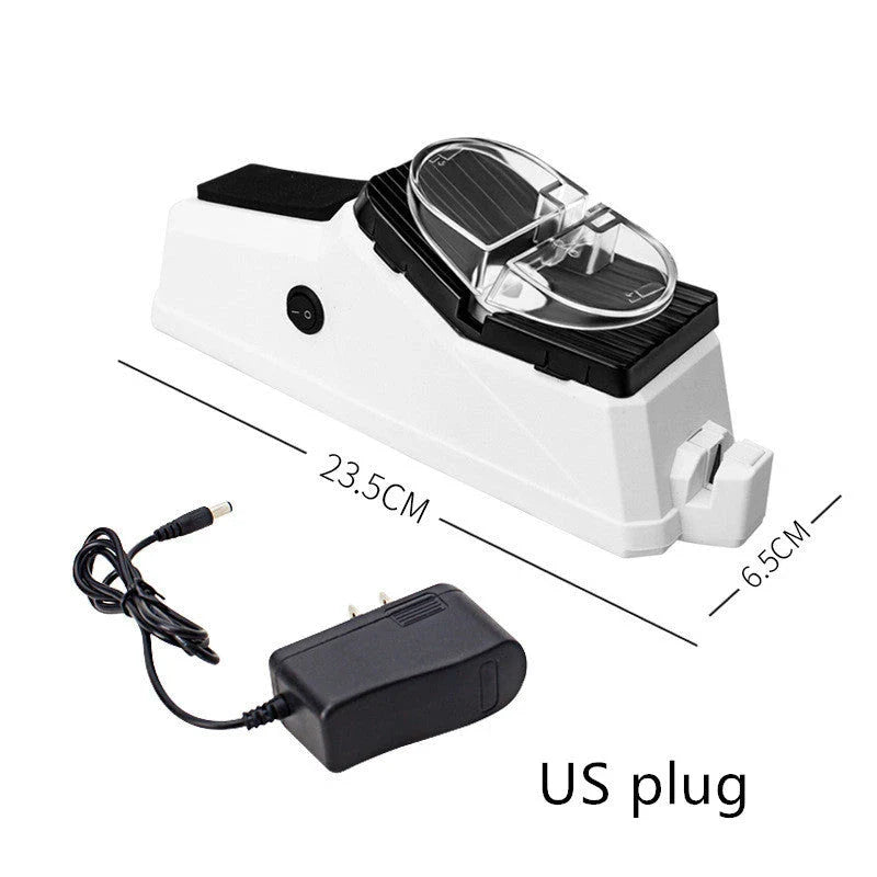 Premium electric knife sharpener with high-powered motor and precision grinding wheels for rapid blade honing