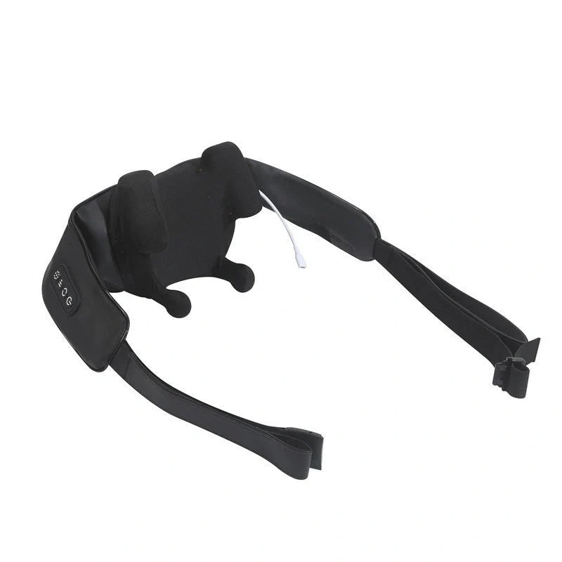 Multifunctional neck massager with remote control and heat therapy for stress relief
