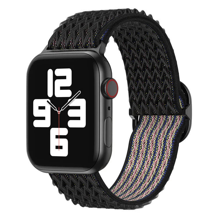 Stylish woven polyester Apple Watch strap with adjustable design and quick-drying properties