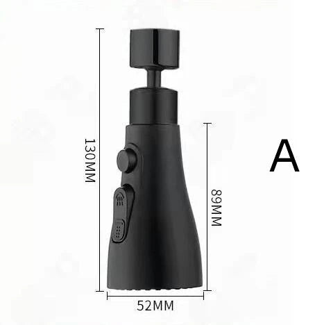 Universal pressurized faucet sprayer with 360-degree rotation and 3 cleaning modes for efficient kitchen cleaning