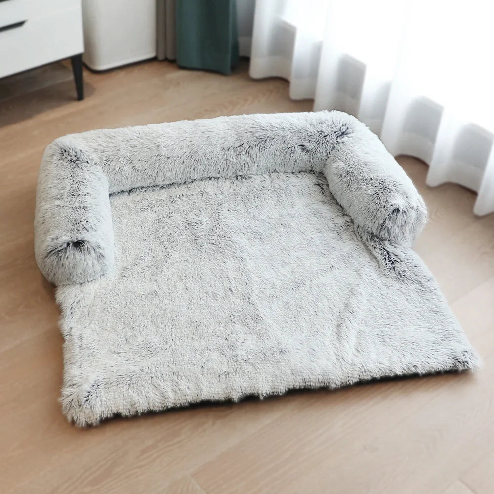 Removable pet dog mat with soft velvet fabric and self-warming polyester inner layer