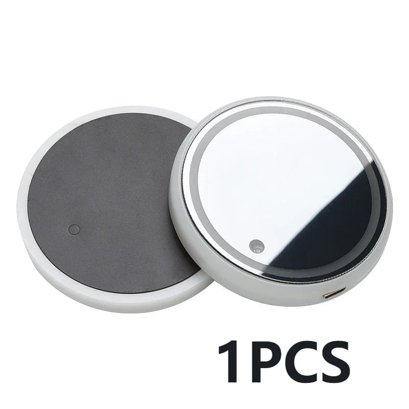Colorful car cup holder with LED light-up coaster, solar and USB charging, and non-slip surface for ambient lighting in the car