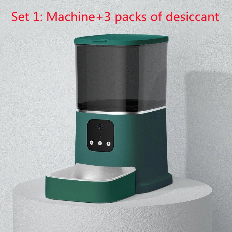 Smart WiFi Pet Feeder with voice recording and app control for cats and dogs