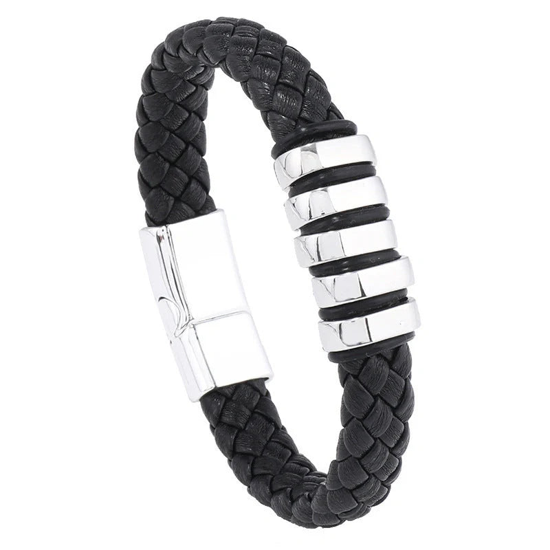 Handcrafted multi-layer leather woven bracelet in various colours