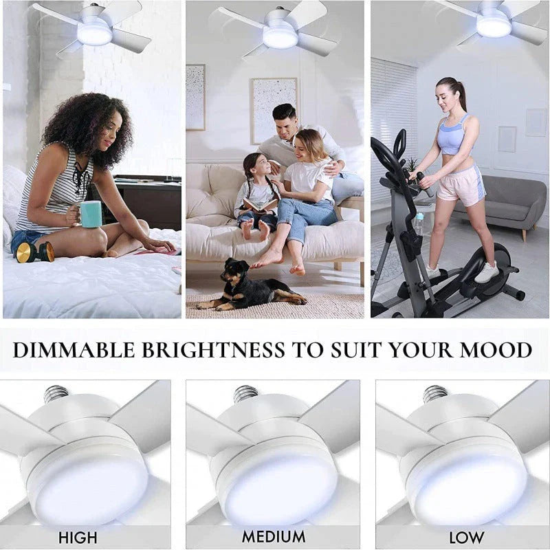 Ceiling fan with integrated LED light, remote control, and adjustable speed settings for optimal home climate and illumination