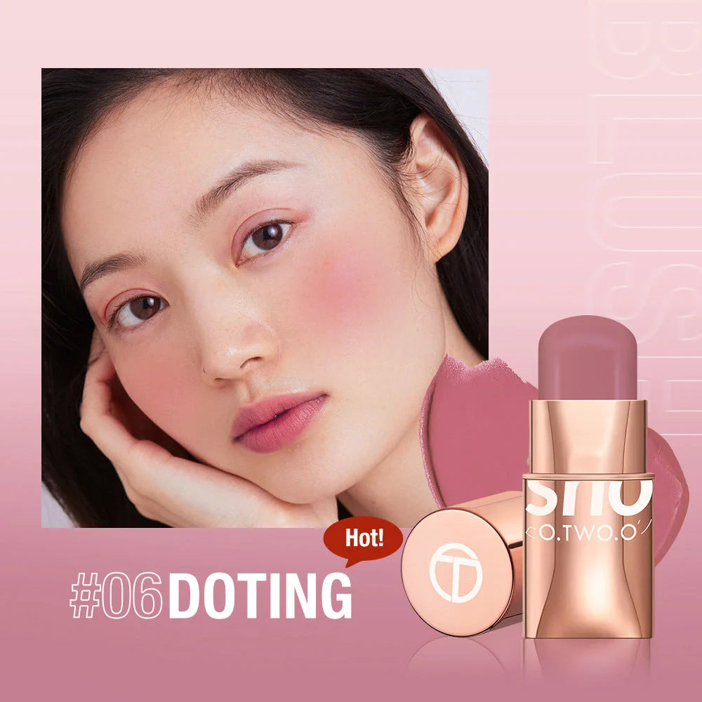 Nourishing Natural Blush Stick in various shades, offering a smooth, radiant complexion