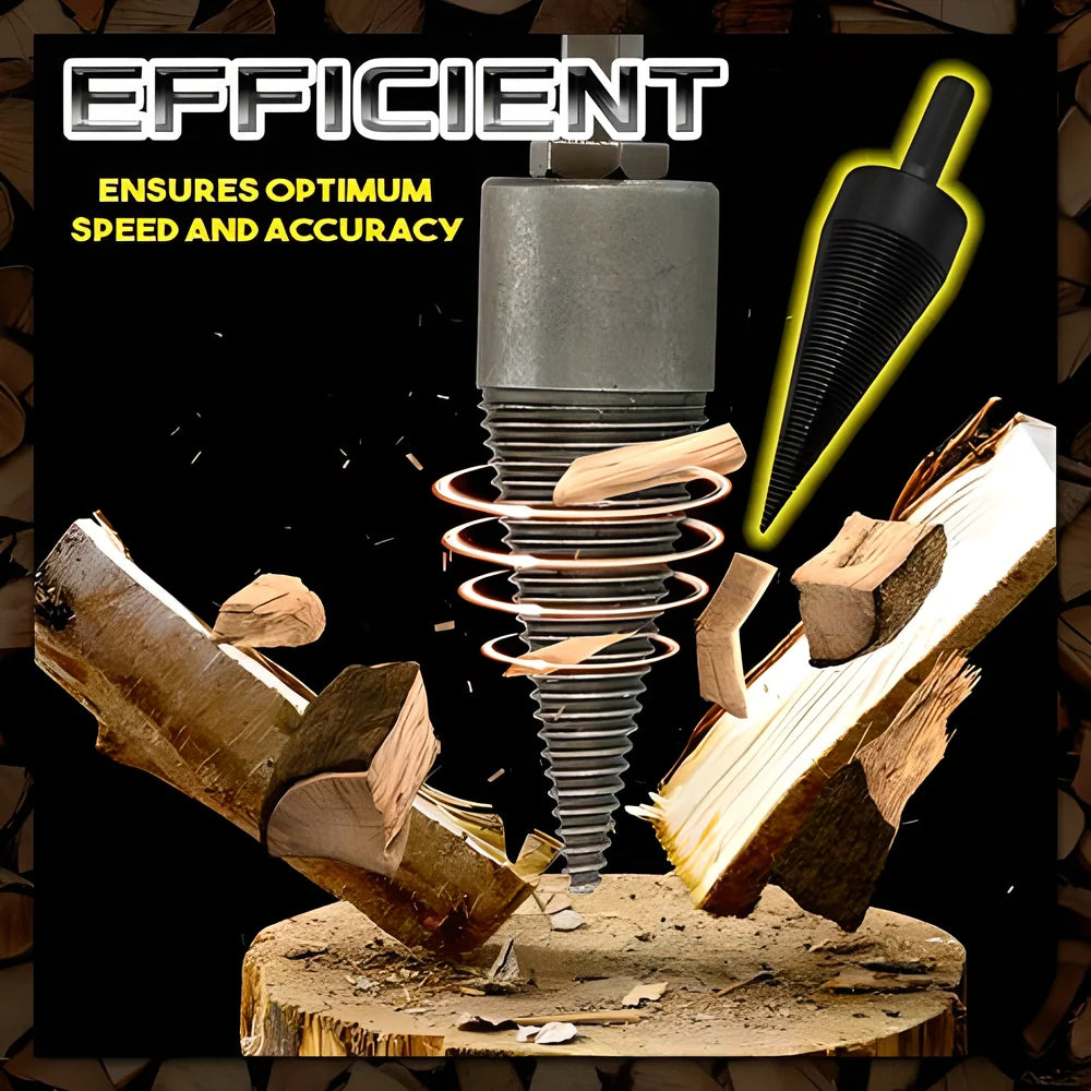 Powerful Firewood Drill Bit Splitter - Effortless Wood Splitting Solution with Durable High-Carbon Steel Construction