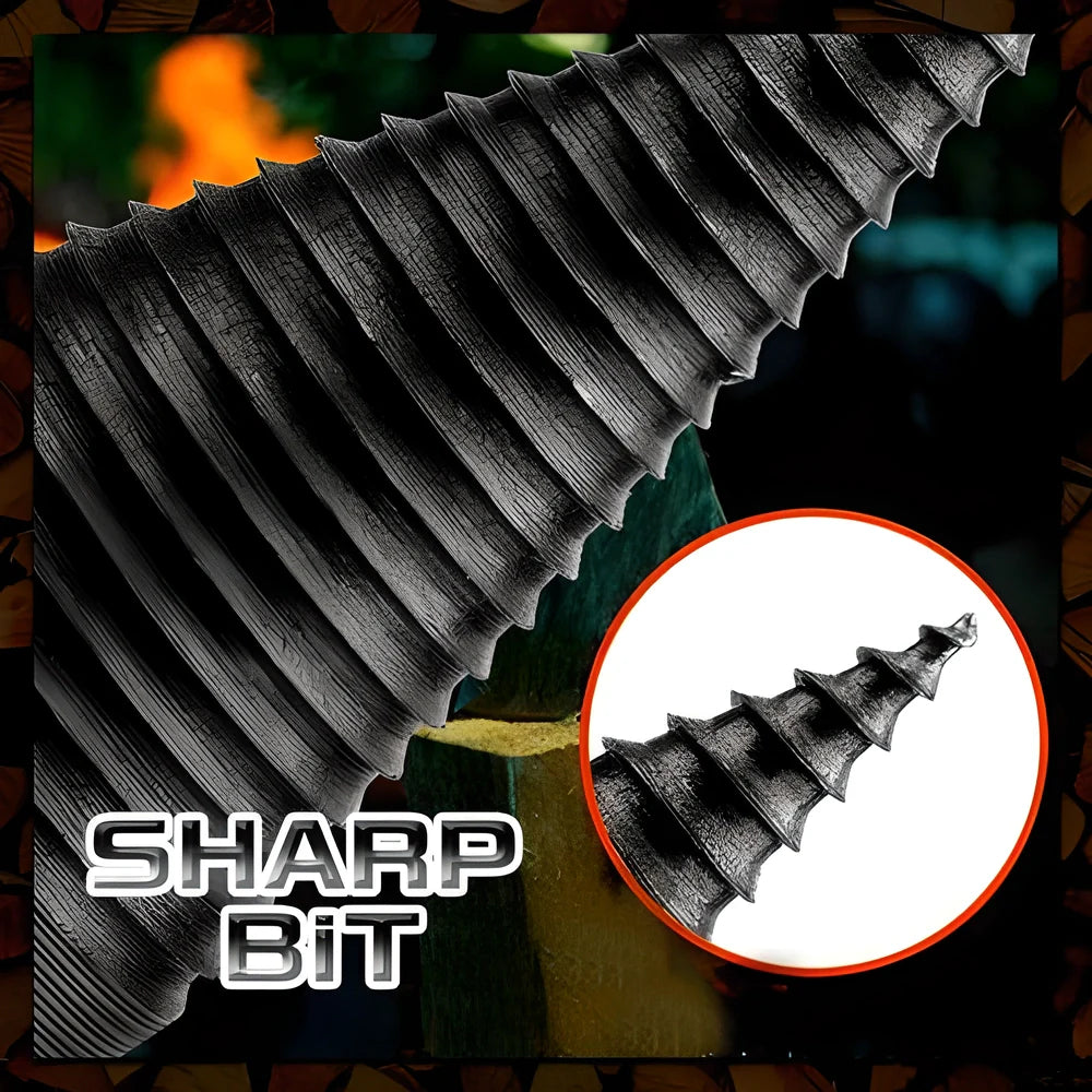 Powerful Firewood Drill Bit Splitter - Effortless Wood Splitting Solution with Durable High-Carbon Steel Construction