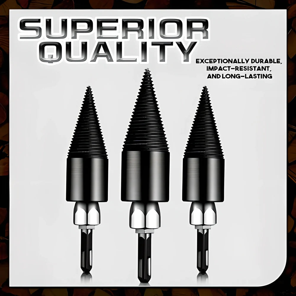 Powerful Firewood Drill Bit Splitter - Effortless Wood Splitting Solution with Durable High-Carbon Steel Construction