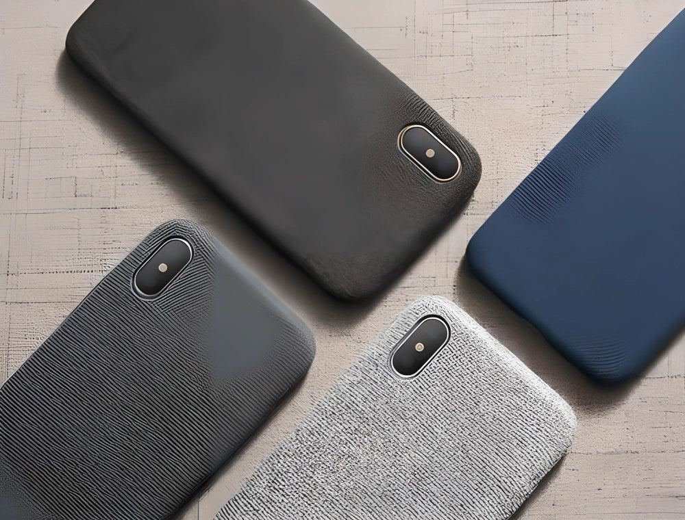 Stylish textile cloth phone case for iPhone, featuring a soft, lightweight design and precision-engineered construction for a perfect fit.