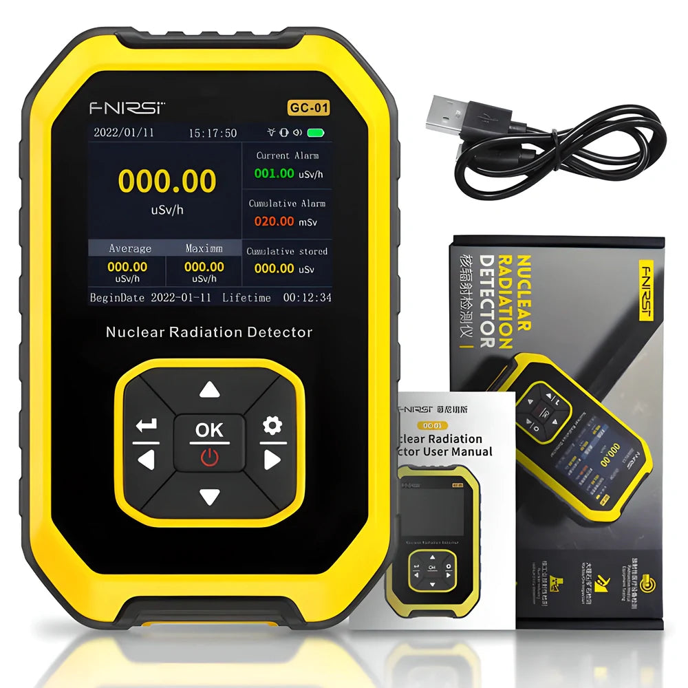 FNIRSI GC-01 Geiger Counter - a high-precision nuclear radiation detector with advanced features for accurate radiation monitoring