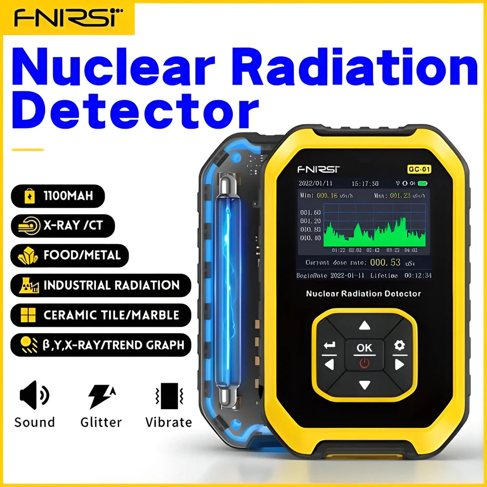 FNIRSI GC-01 Geiger Counter - a high-precision nuclear radiation detector with advanced features for accurate radiation monitoring