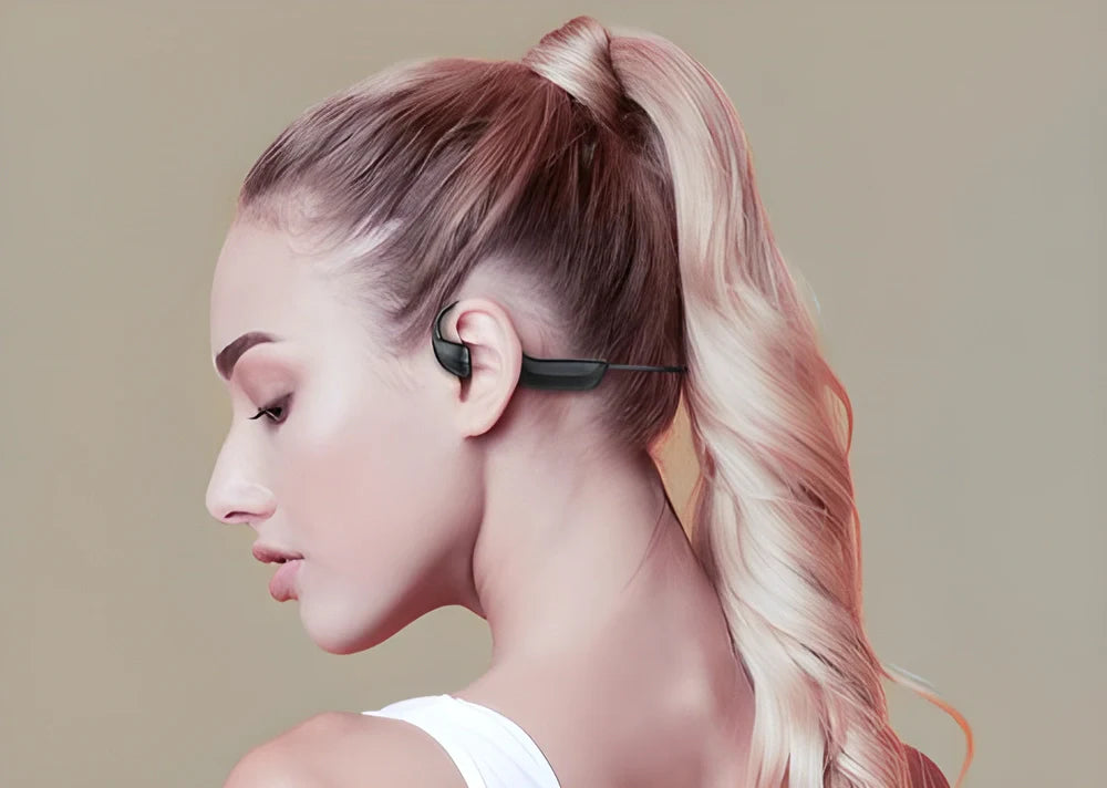 G100™ Premium Wireless Bone Conduction Bluetooth Earphones with flexible wrap-around design