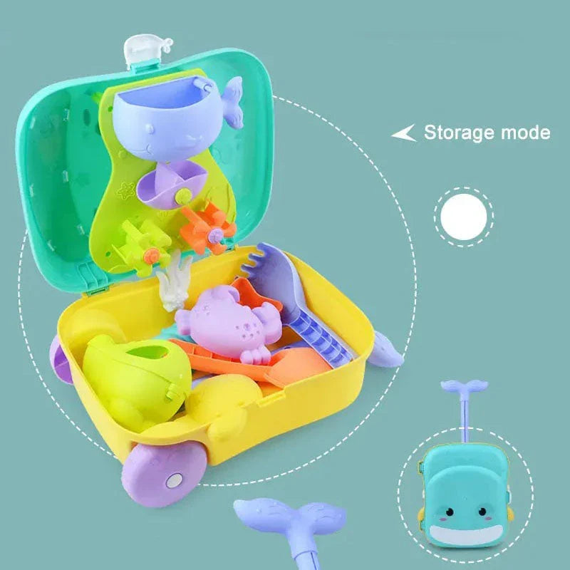 Children playing with sand and water toys from the Kids' Summer Beach Sand Play Set