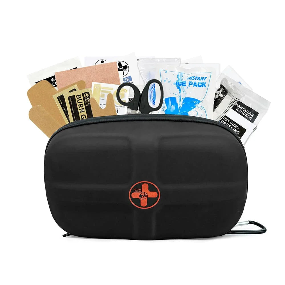 Compact and weatherproof first aid kit with 118 emergency supplies for travel, home, car, and outdoor activities