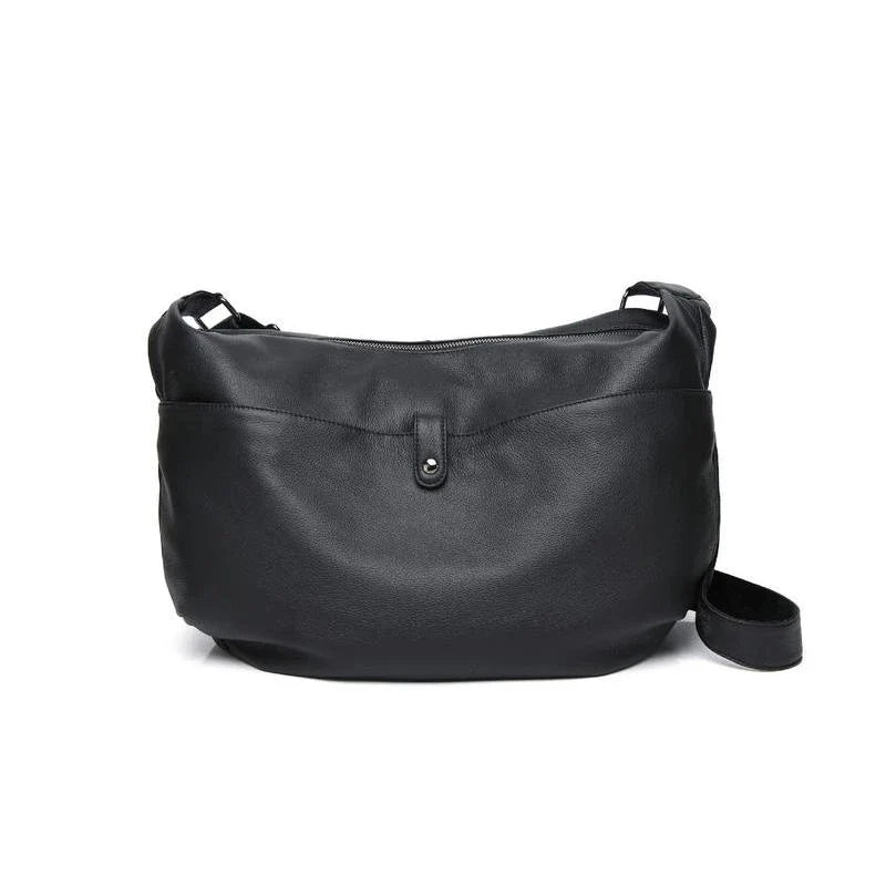 High-quality genuine leather crossbody hobo bag for women with a unique stone pattern and ample interior storage