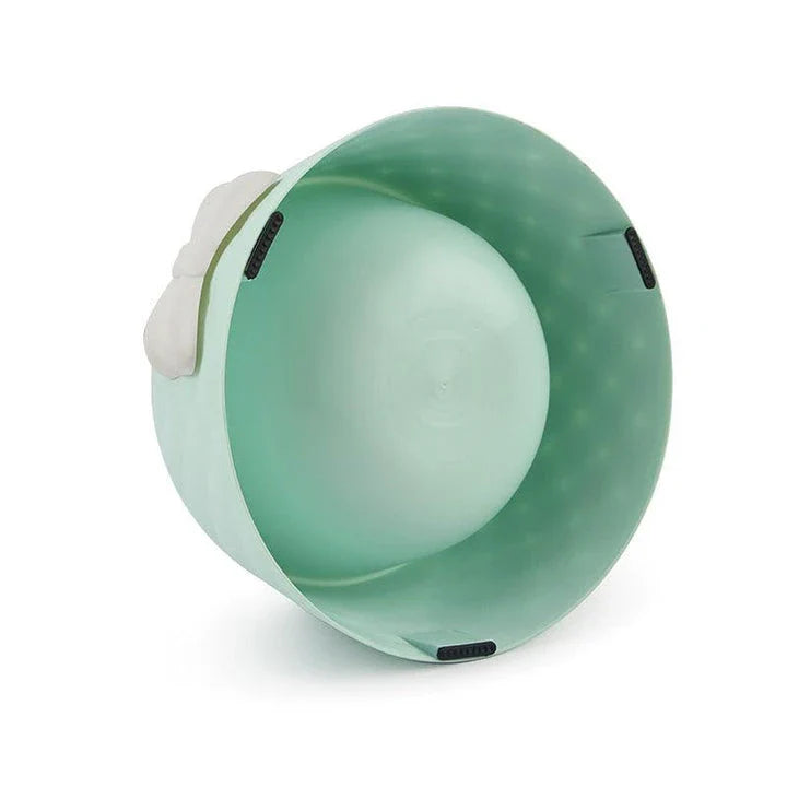 Stylish bowknot feeding bowl for pets, available in blue, grey, and pink colours