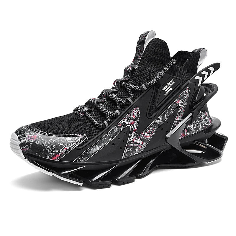 Premium sports trainers with breathable mesh upper and thick, shock-absorbing soles