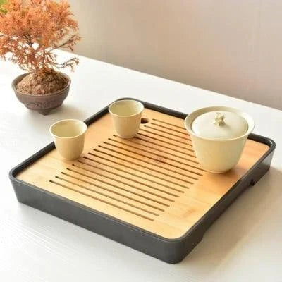 Premium bamboo tea tray saucer with sleek, elegant design for a sophisticated tea experience