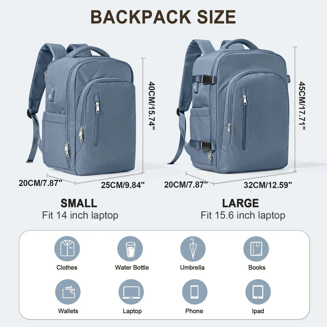 Multi-purpose laptop backpack with ample storage, protective lining, and comfortable carrying system for the modern British traveller