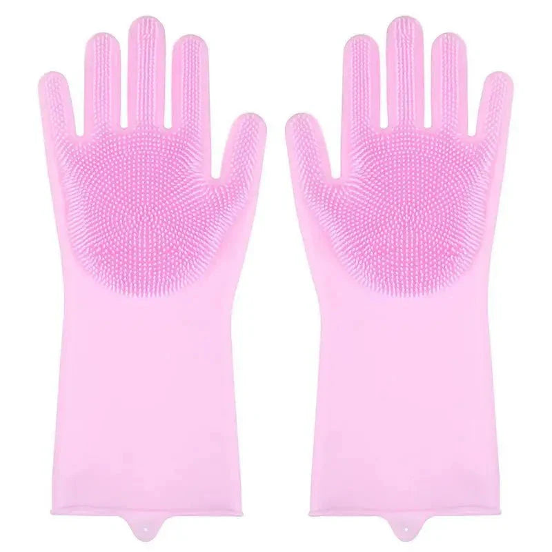 Eco-friendly silicone pet grooming gloves with soft brush heads for effective hair removal and coat care