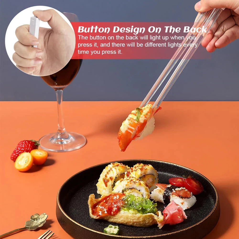Pair of LED-illuminated Lightsaber Chopsticks, perfect for Star Wars-themed dining and adding a touch of magic to any meal
