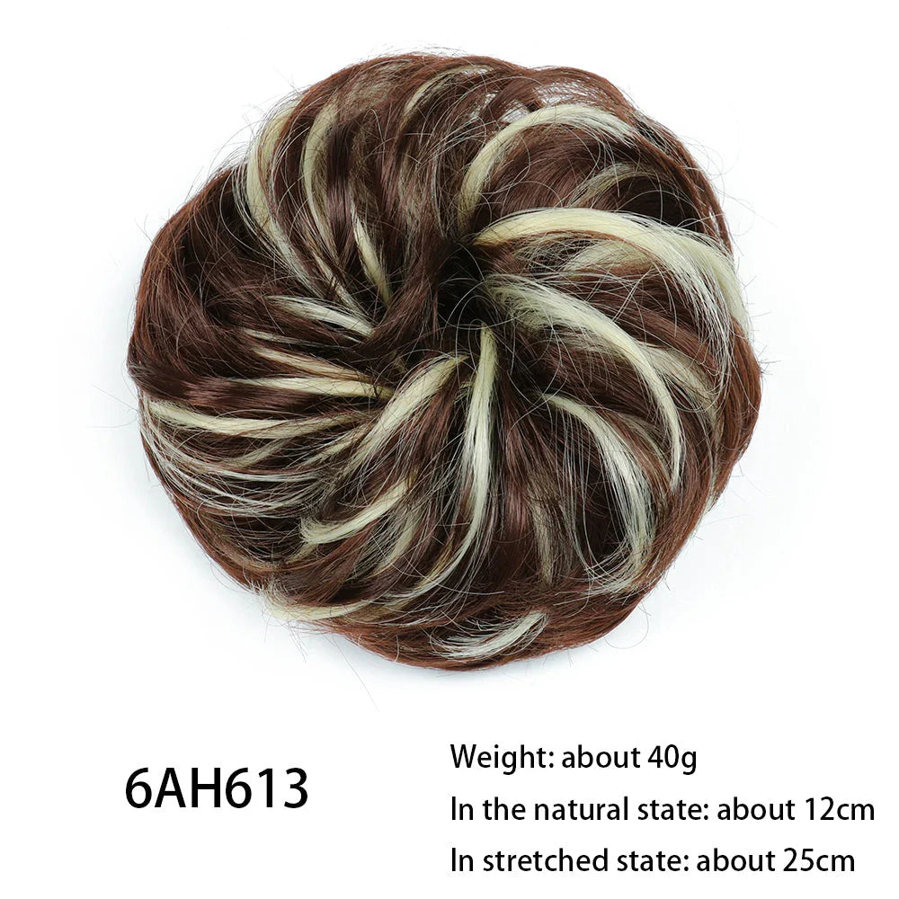 Messy Chignon Donut Hair Bun Pad in Fawn Brown, a versatile hair accessory that provides effortless elegance